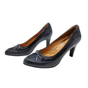 sofft womens natural leather lining bow accent black pumps